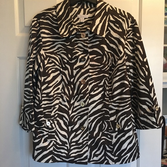 Charter Club Jackets & Blazers - Charter Club Zebra Print Jacket SZ 2X